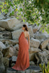 Satin Terracotta Saree with Swarovski-Style Lace & Self Blouse Fabric