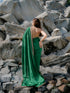 Crepe Green Saree with Sequin Laces and Self Blouse Fabric