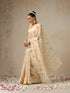 Cream and Brown Hand Painted Kota Saree with Blouse Fabric