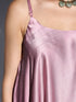 3 pc SET - Pink stripe Satin Dress , Pants and Organza Sparkle Dupatta with lace