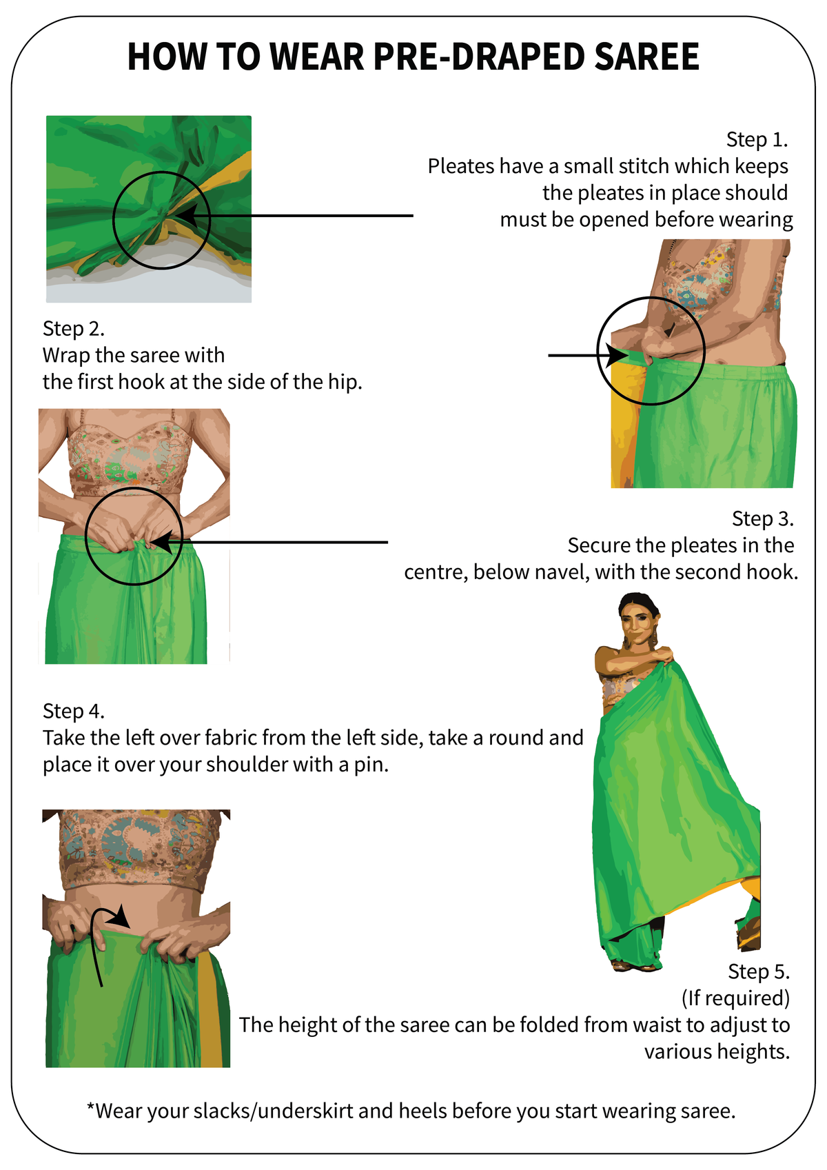 How to wear your pre-draped saree in less than a minute