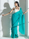 Topaz Super Soft Organza Saree with Pearl Leaves