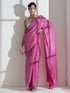 Onion Pink Silky Organza Saree with Beads and Self Blouse Fabric
