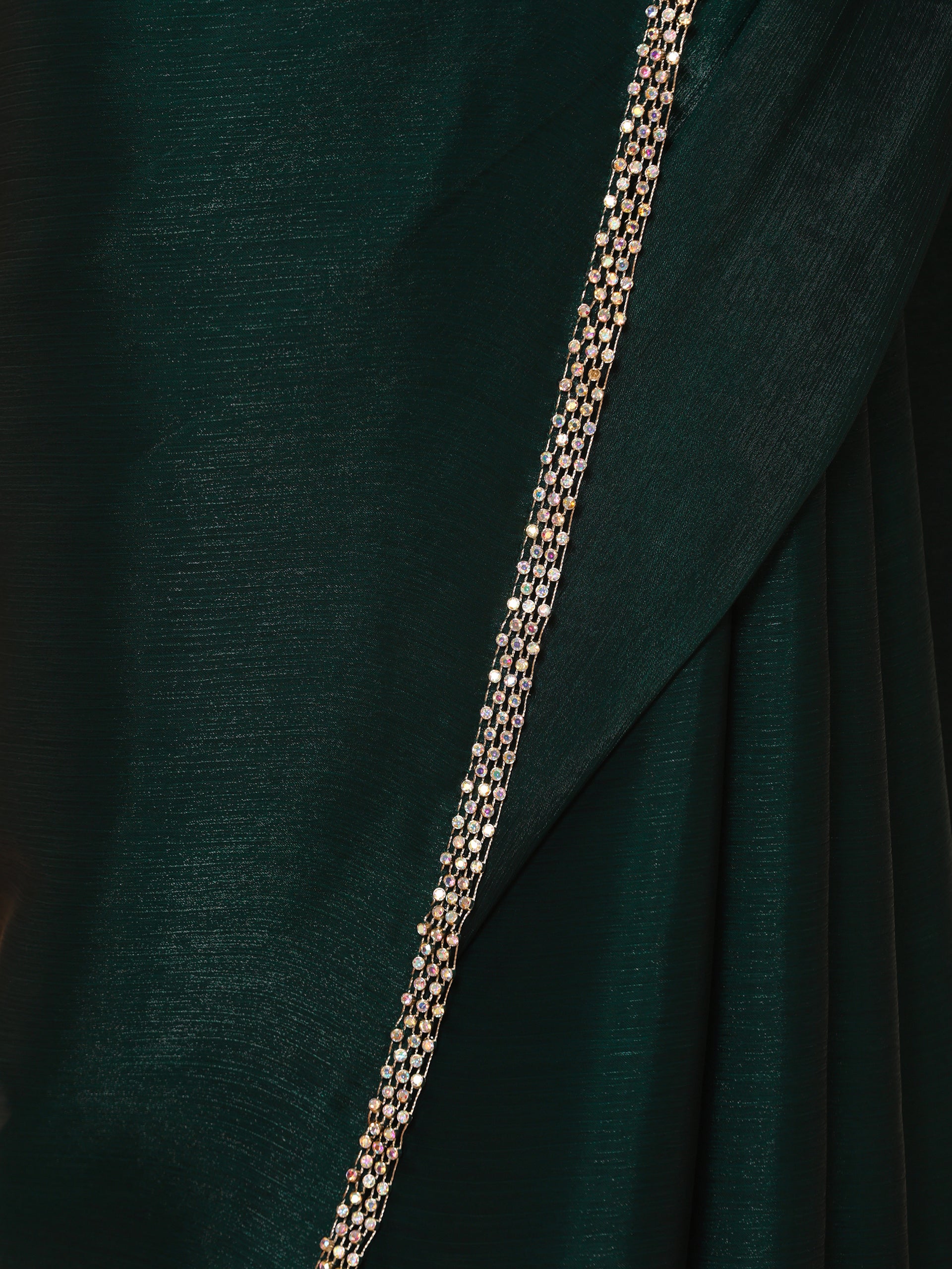 Primal Green Blue Shimmer Chiffon Dual Shade Saree