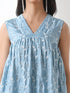 Women’s Blue All Over Schffli Kurta | 1 Pc, Gathered Design, Allover Schiffli Embroidery, Sleeveless, Work Wear, Festive Party Wear (PRF'T Lux Duchess Satin Fabric)
