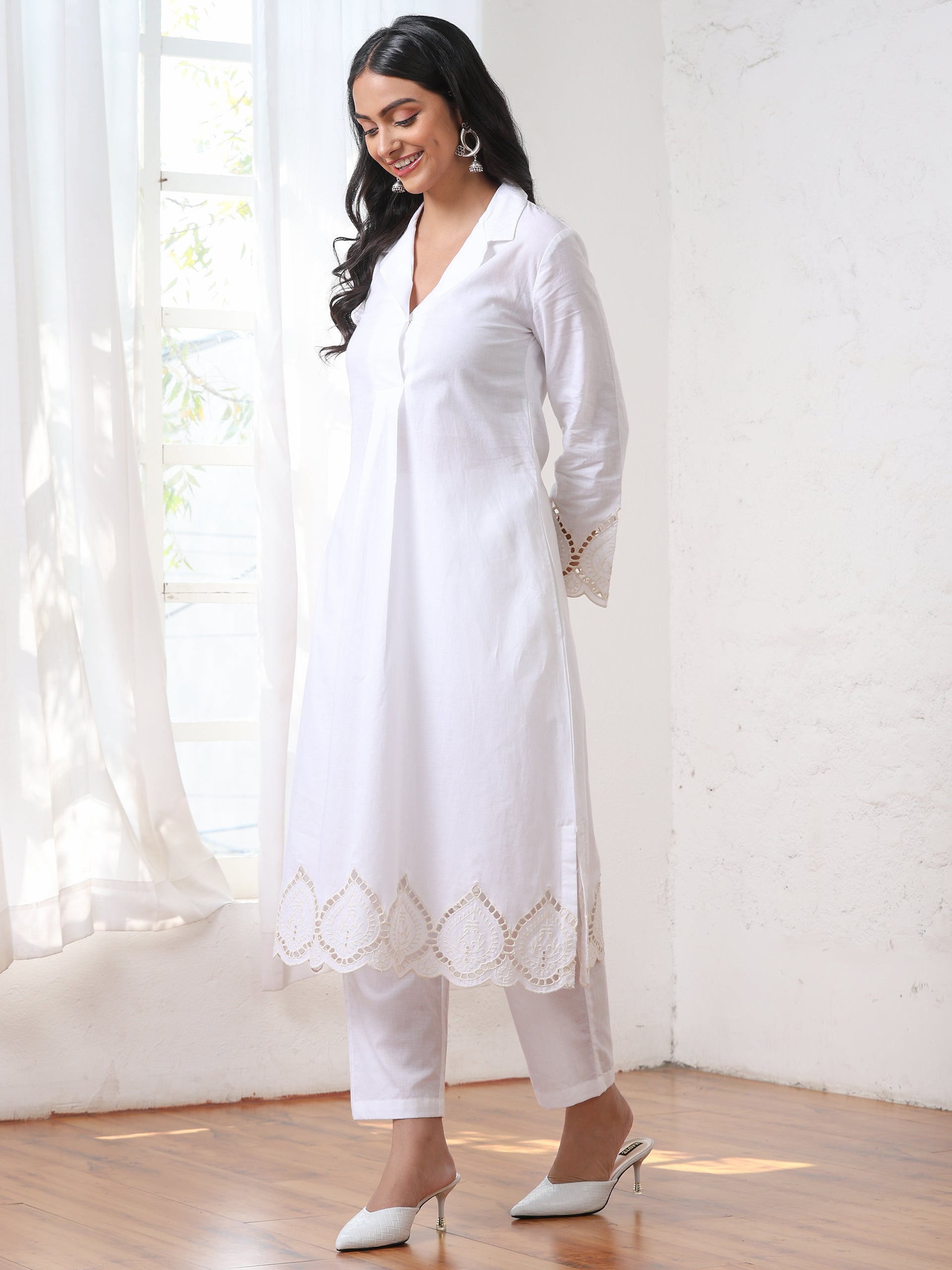 Women’s White Pant | 1 Pc, 100% Cotton Cambric Fabric, Workwear ,Casual Wear