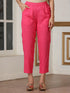 Women’s Pink Beaded Suit Set with Pant | 2 Pc Set, Paneled Design, Beaded Detailing, 3/4th Sleeves, Festive Party Wear (Viscose Breathable Soft Natural Fabric)