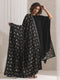 Black Gold Bird Jacquard Dupatta