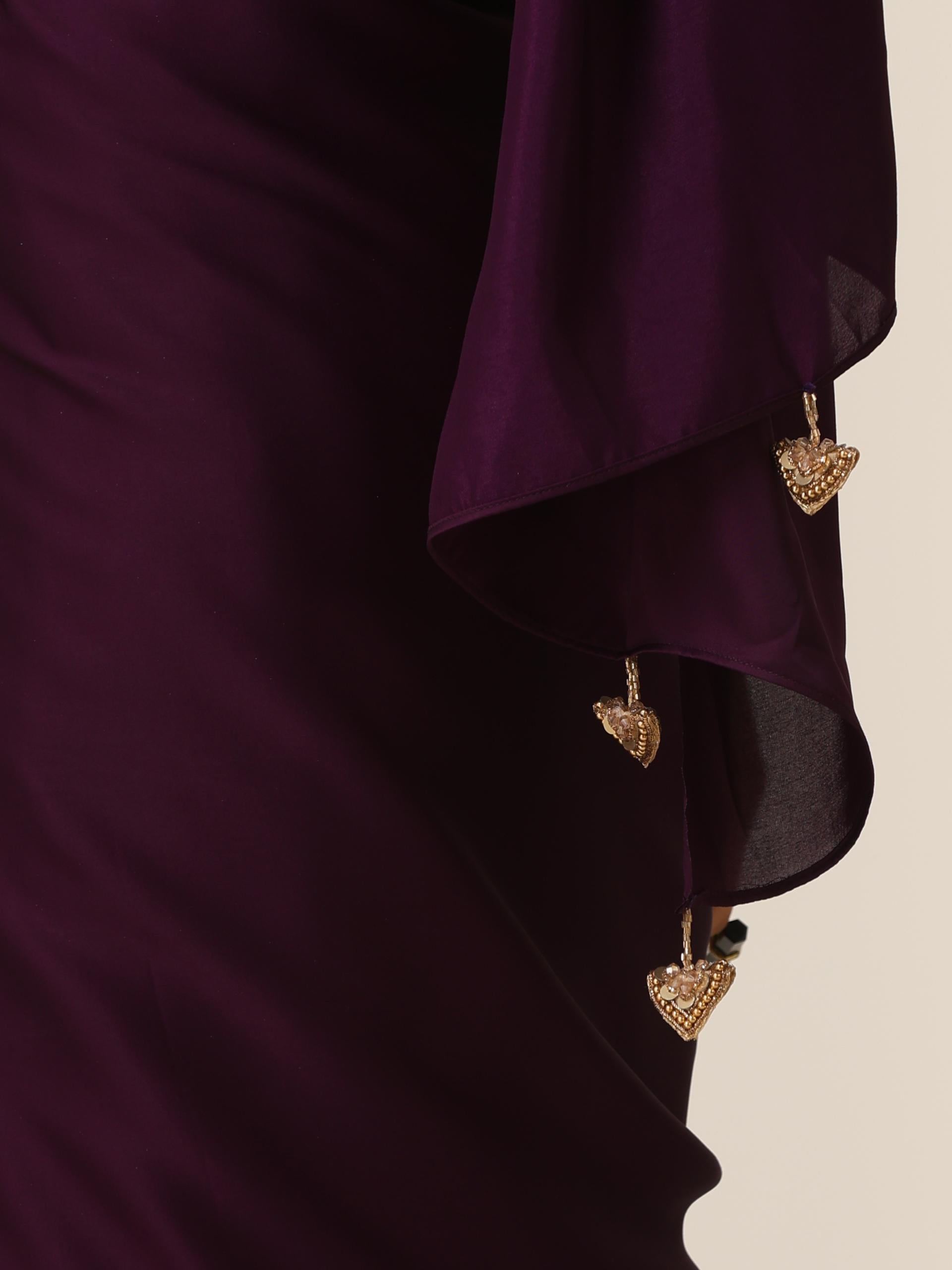 Purple Rain Satin Saree with Blouse Fabric