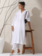 Women's White AirSkin Oversized Dress Shirt with Adjustable Sleeves, Pants & Inner Slip | 2 Pc Set, Lightweight Co-ord, Effortless Contemporary Wear
