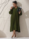 Women's Olive AirSkin Oversized Dress Shirt with Adjustable Sleeves | 1 Pc, Soft & Relaxed Fit, Effortless Everyday Wear
