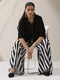Women's Black Korean Style Zip Shirt | 1 Pc, Modern Co-ord, Sleek Contemporary Wear