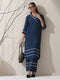 Women's Navy AirSkin V-Neck Kurta with Lace Insets & Pants | 2 Pc Set, Soft & Elegant Ethnic Co-ord, Comfortable Everyday Wear