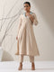 Fawn AirSkin™ Kurta Set – 2 Pc with Geometric Satin Collar & Pants