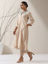 Fawn AirSkin™ Kurta Set – 2 Pc with Geometric Satin Collar & Pants