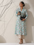 Geometric Print Satin Kurta Set – 2 Pc with Collar & AirSkin™ Pants