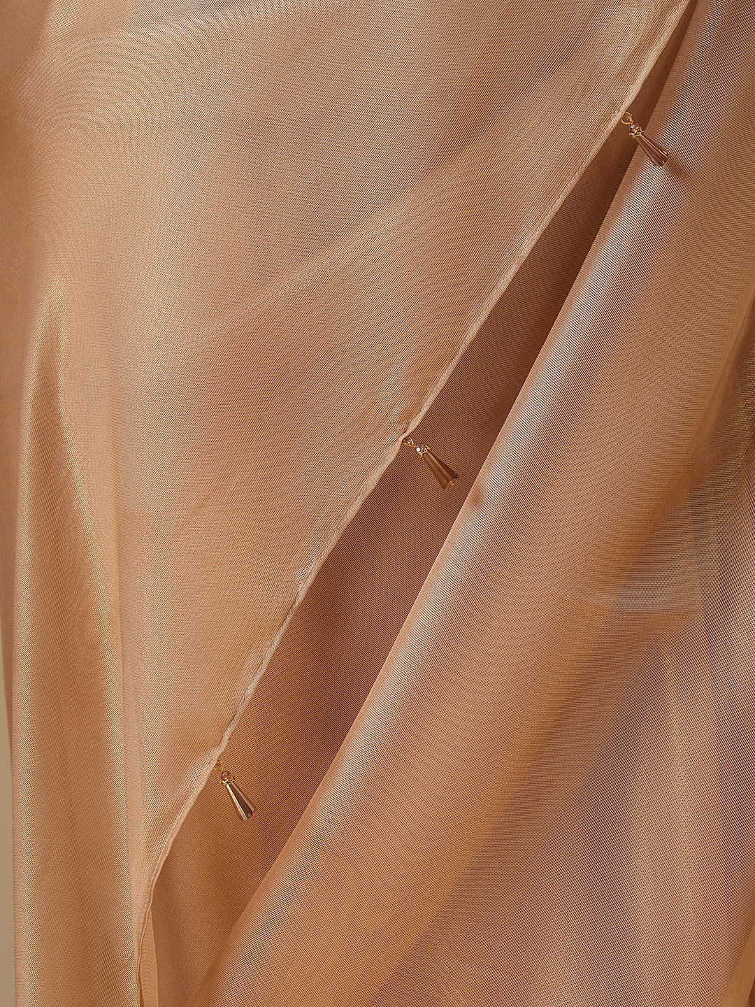 Glamorous Gold Organza Saree with Embroidered Blouse Fabric