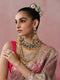 Yellow Color Kundan Long Necklace, Earring and Maang Teeka Set
