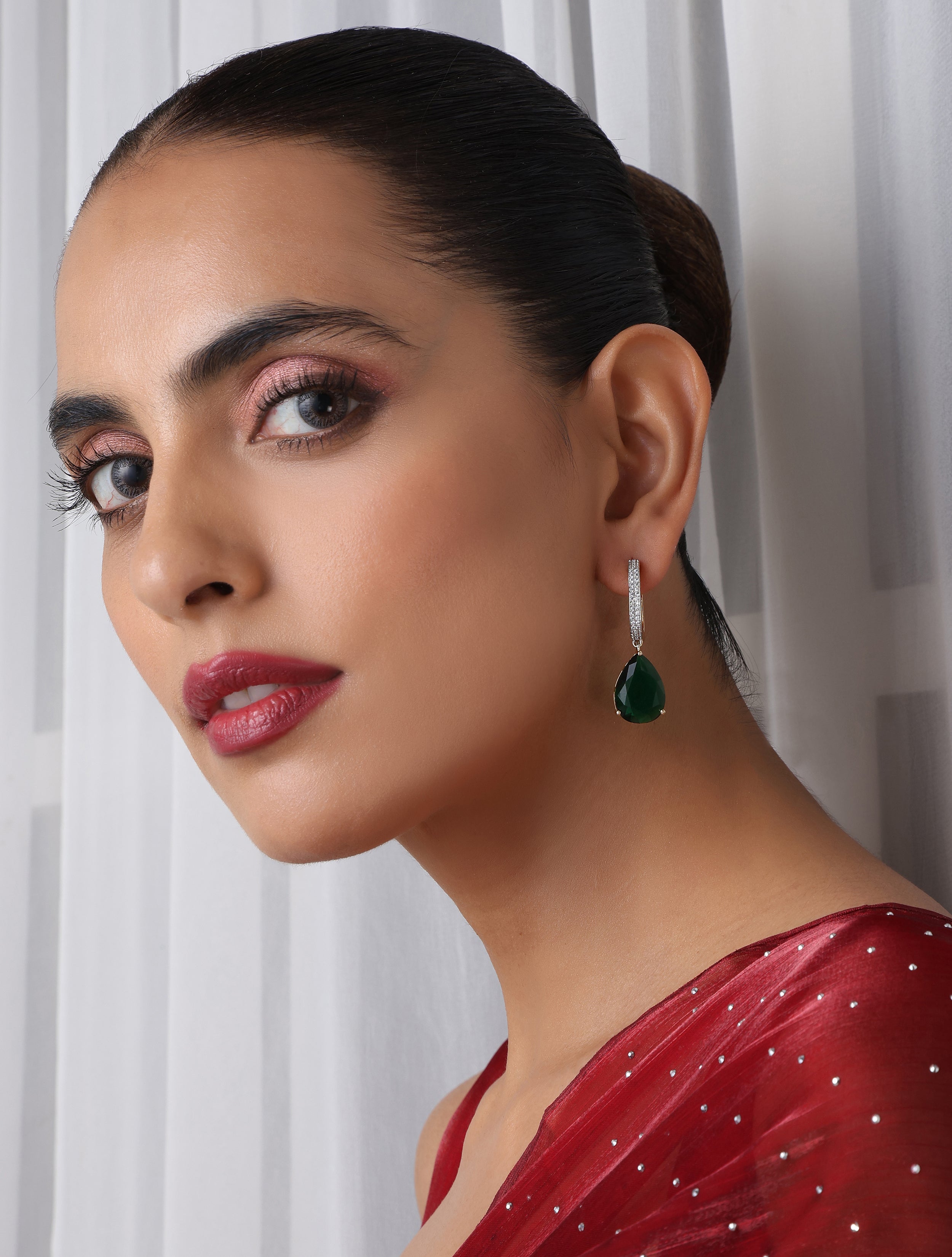 Green Gold Drop Earring