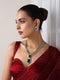 Big Emerald Diamond Necklace with Stud Earring