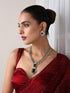 Big Emerald Diamond Necklace with Stud Earring