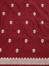 3 pc Unstitched Suit SET - Maroon Cotton Silk Jacquard Kurta with Heavy Dupatta and Pyjama