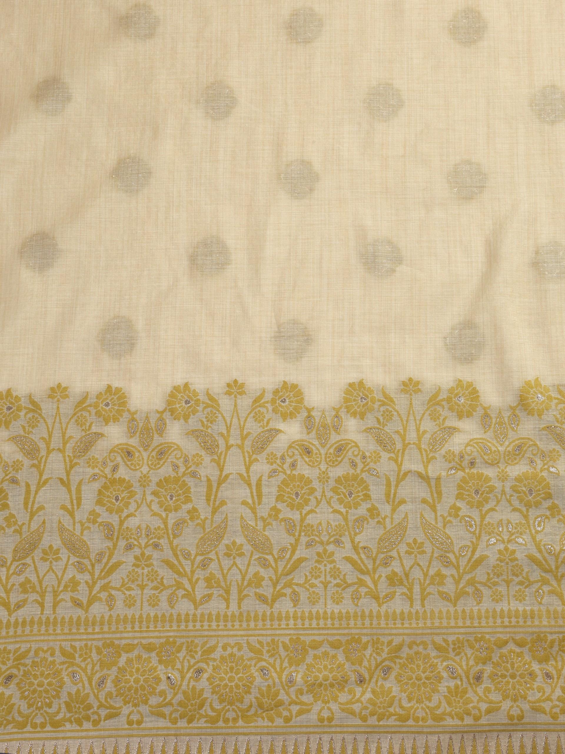 3 pc Unstitched Suit SET - Lime Yellow Jacquard Paisley Kurta with Zari Dupatta and Pyjama