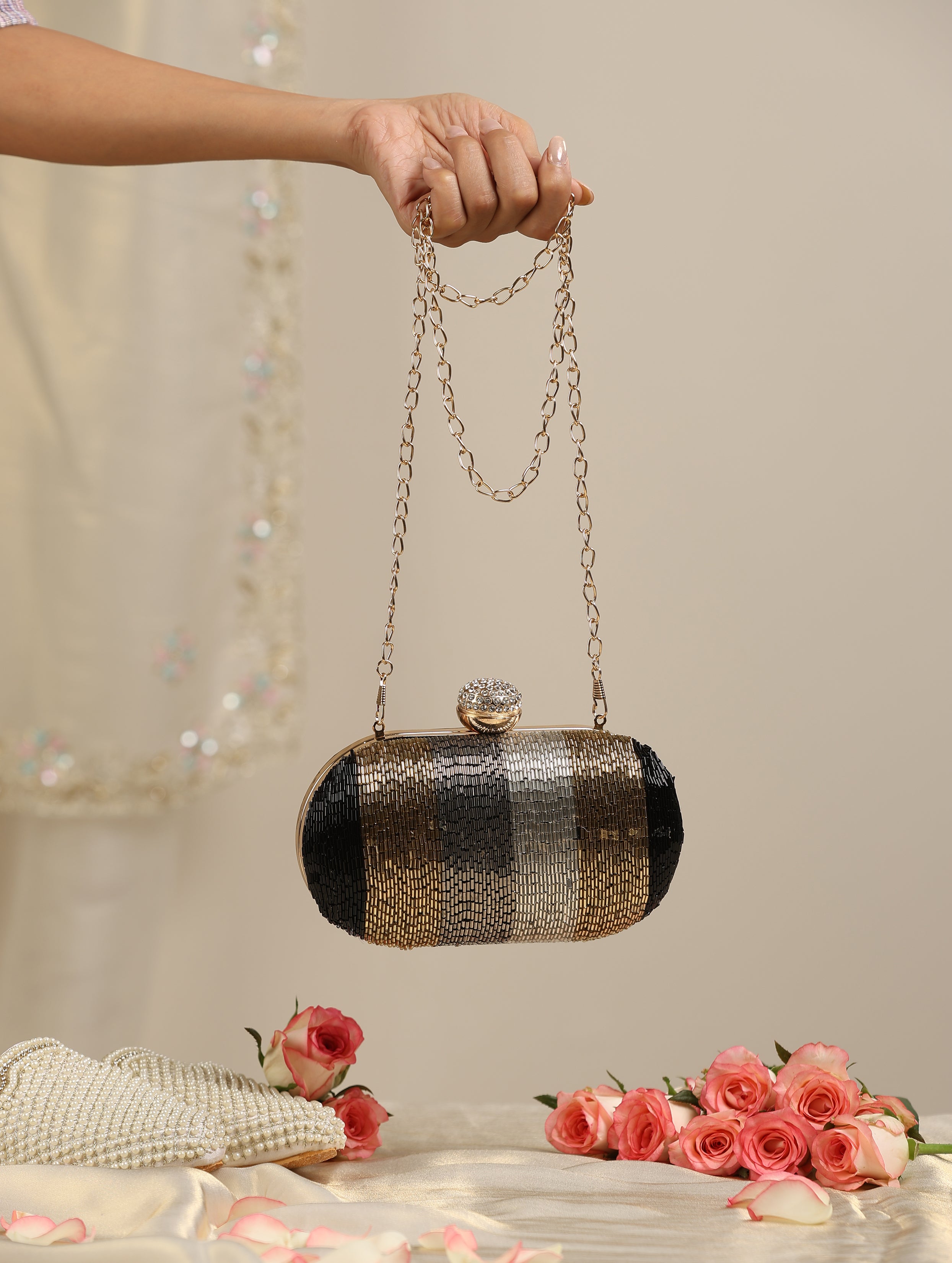 One Solution Black Metal Bag with Gold, Bronze, Silver and Gunmetal