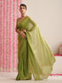 Mehndi Muse Saree – Metallic Satin Drape with Pendant Tassels & Self Blouse Fabric