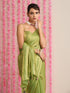 Mehndi Muse Saree – Metallic Satin Drape with Pendant Tassels & Self Blouse Fabric