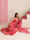 Pink Magic Saree – Metallic Chiffon Drape with Lace Border & Blouse Fabric