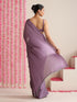 Lilac Crepe Saree with Lace Drops