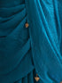Topaz Blue Dual Shade Metallic Satin Saree with Tassels & Matching Blouse Fabric
