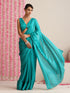 Jade Solid Satin Saree with Glamorous Lace and Blouse Fabric