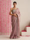 Lilac Dual Shade Metallic Chiffon Saree with Lace Edge