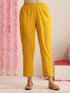 Yellow Cotton Slub Sleeveless Kurta Set for Women | 2 Pc Co-ord with Hand Embroidery