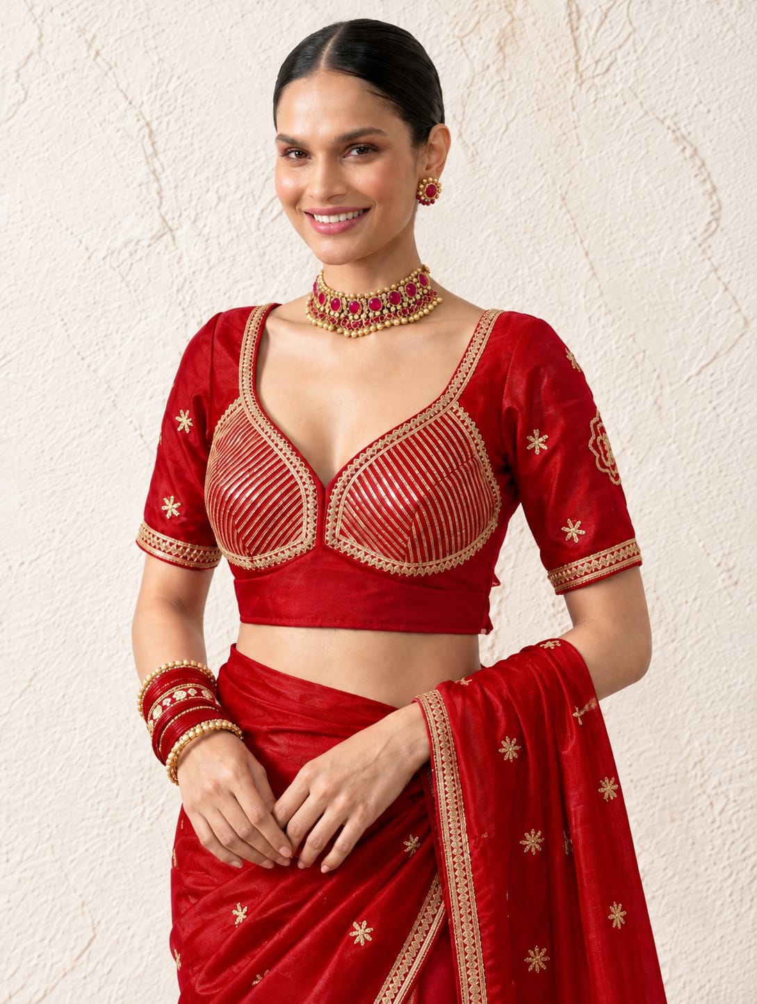 Red Aangi Blouse