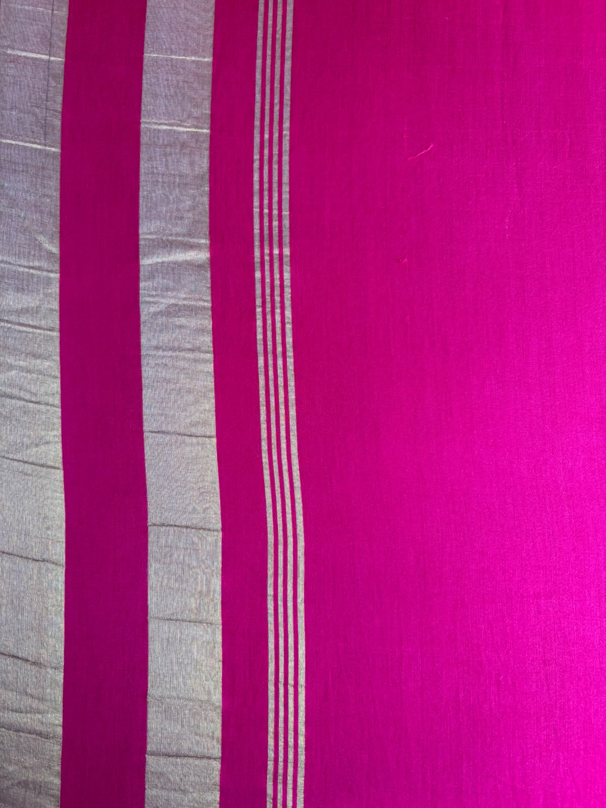 Dhoop Chaun Pure Silk Tissue Pink Gold Stripes Saree with Mashru Border and Blouse Fabric