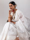 White Tercha Jamdani Handloom Cotton Saree