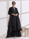 1 Pc Dupatta - Black Glass Tissue Dupatta