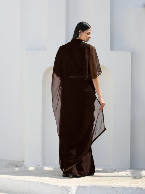 SET | Chocolate Shimmer Saree + Blouse