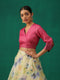 Pink Mousse Wrap Blouse