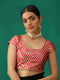 Royal Red Banarasi Diagonal Stripes Blouse