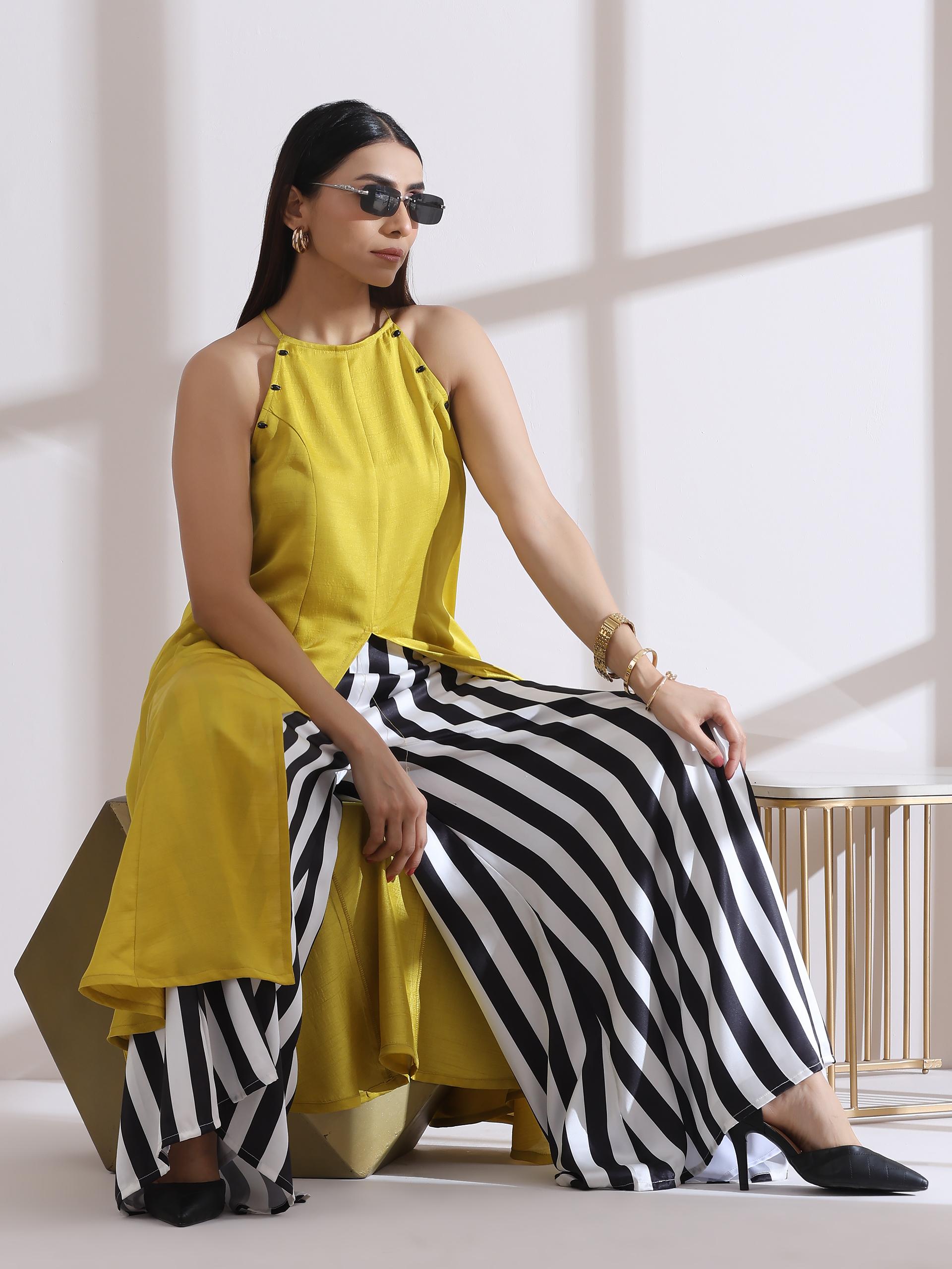 1 Pc Satin Zebra Stripe Palazzo Pant