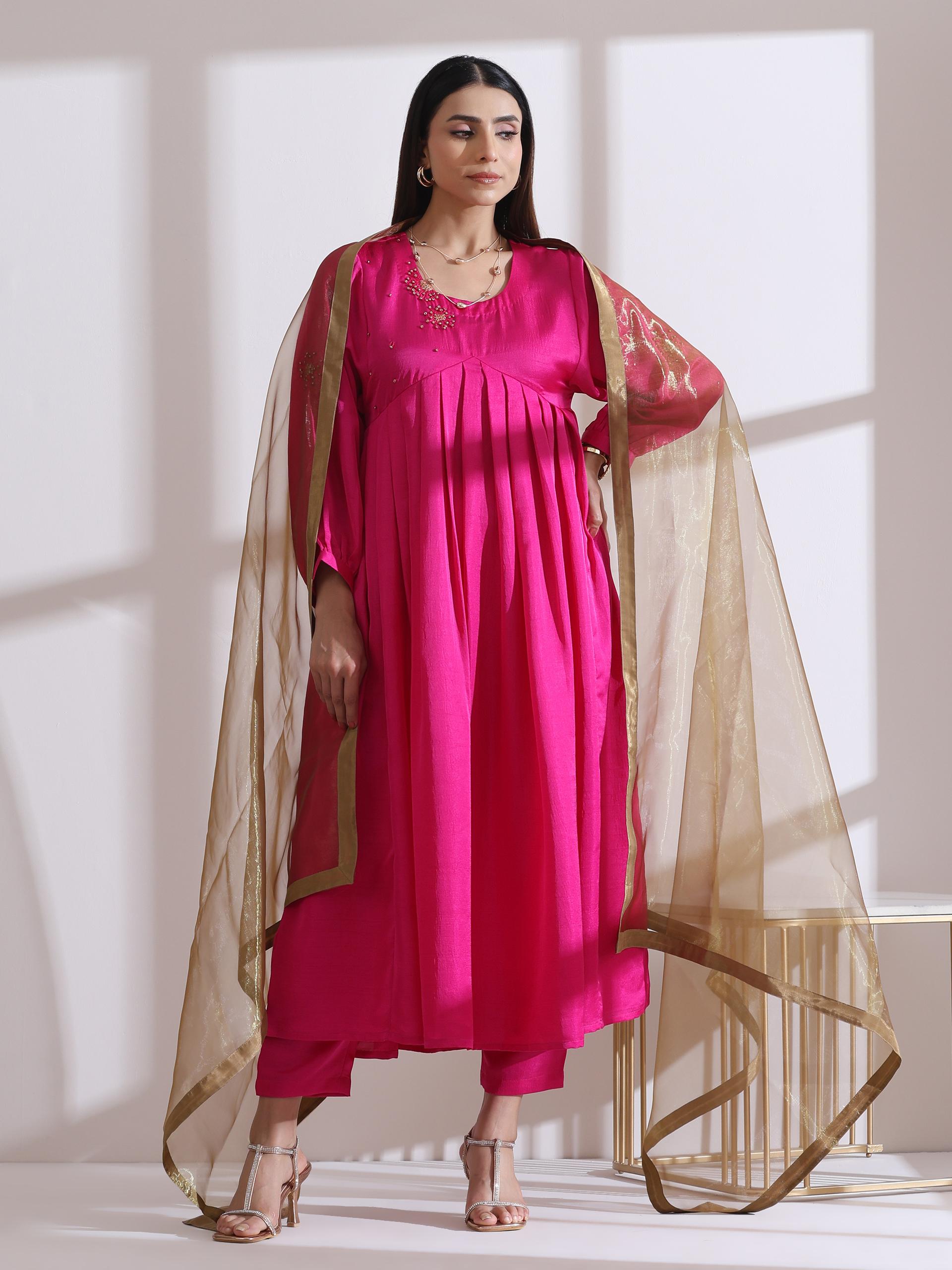 1 Pc Dupatta - Golden Dual Shade Glass Tissue Dupatta