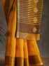 Autumn Yellow & Brown Cotton Saree with Blouse fabric