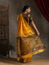 Autumn Yellow & Brown Cotton Saree with Blouse fabric