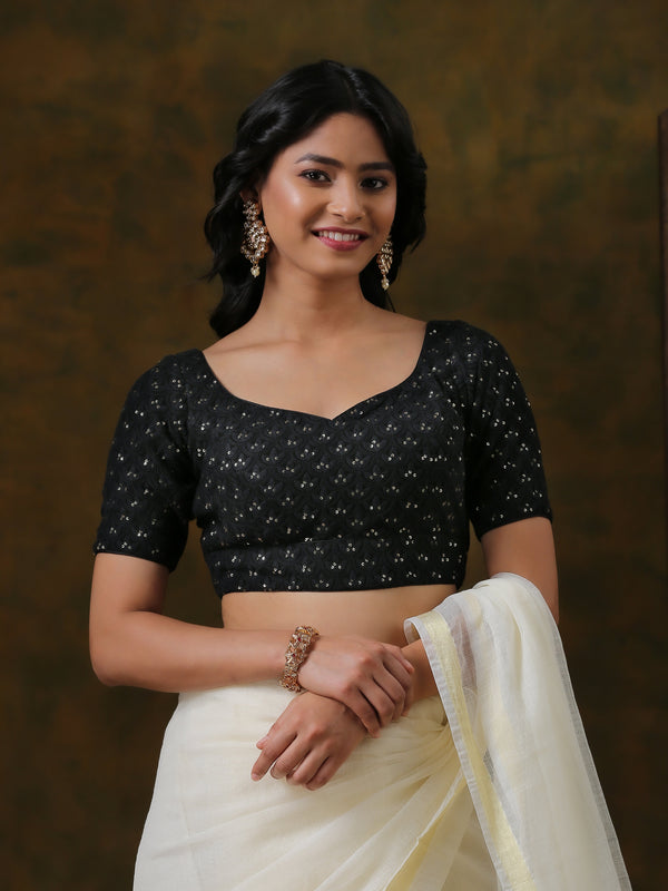 Blouse - Black Jeweled Embroidered Blouse