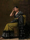 Pure Linen Henna & Woven Big Border Handloom Saree