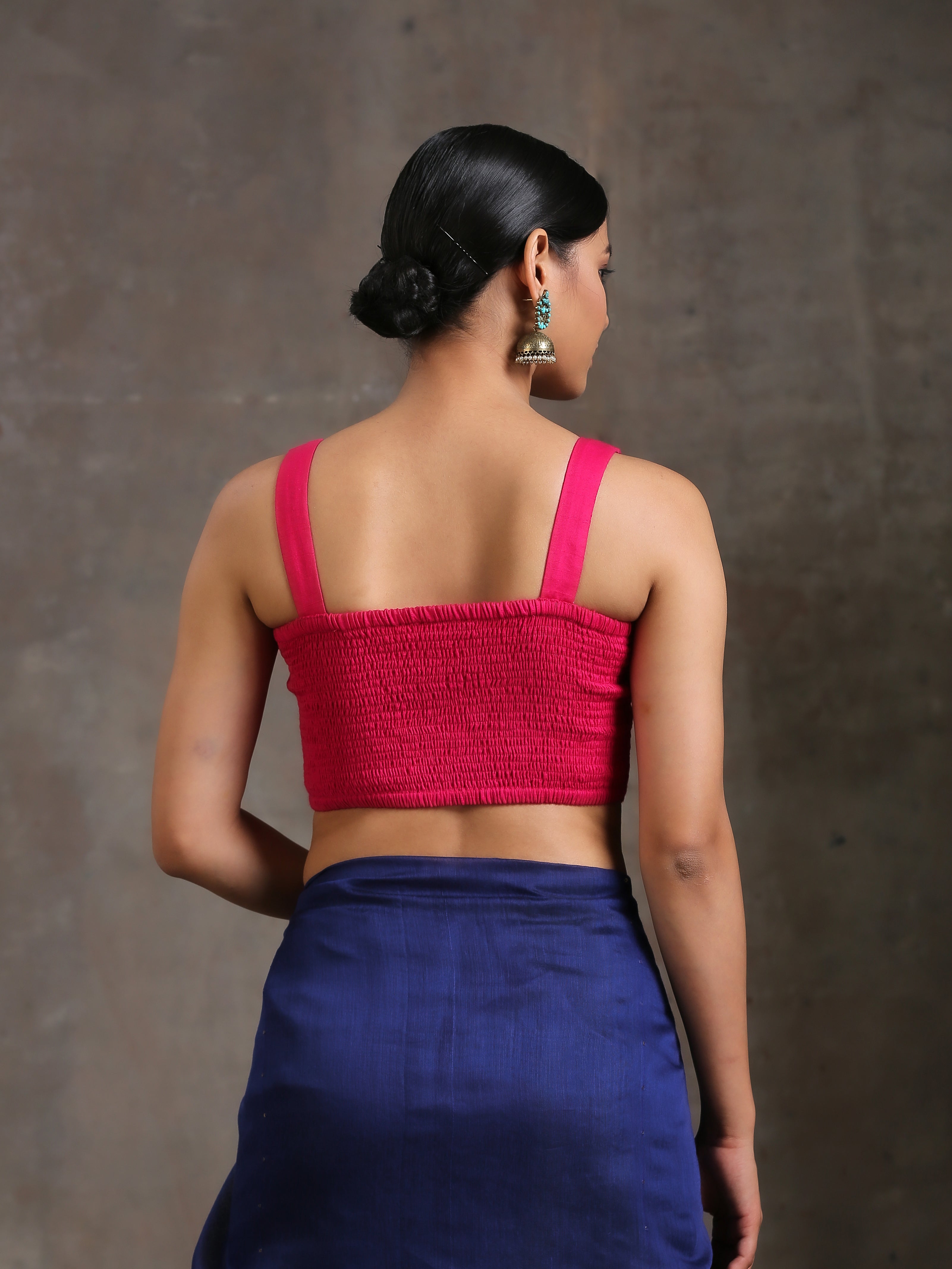 Blouse - Fuchsia Pink Stretchy Corset